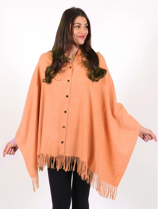 Cashmere Feeling Shawl w/ Openable Button Details